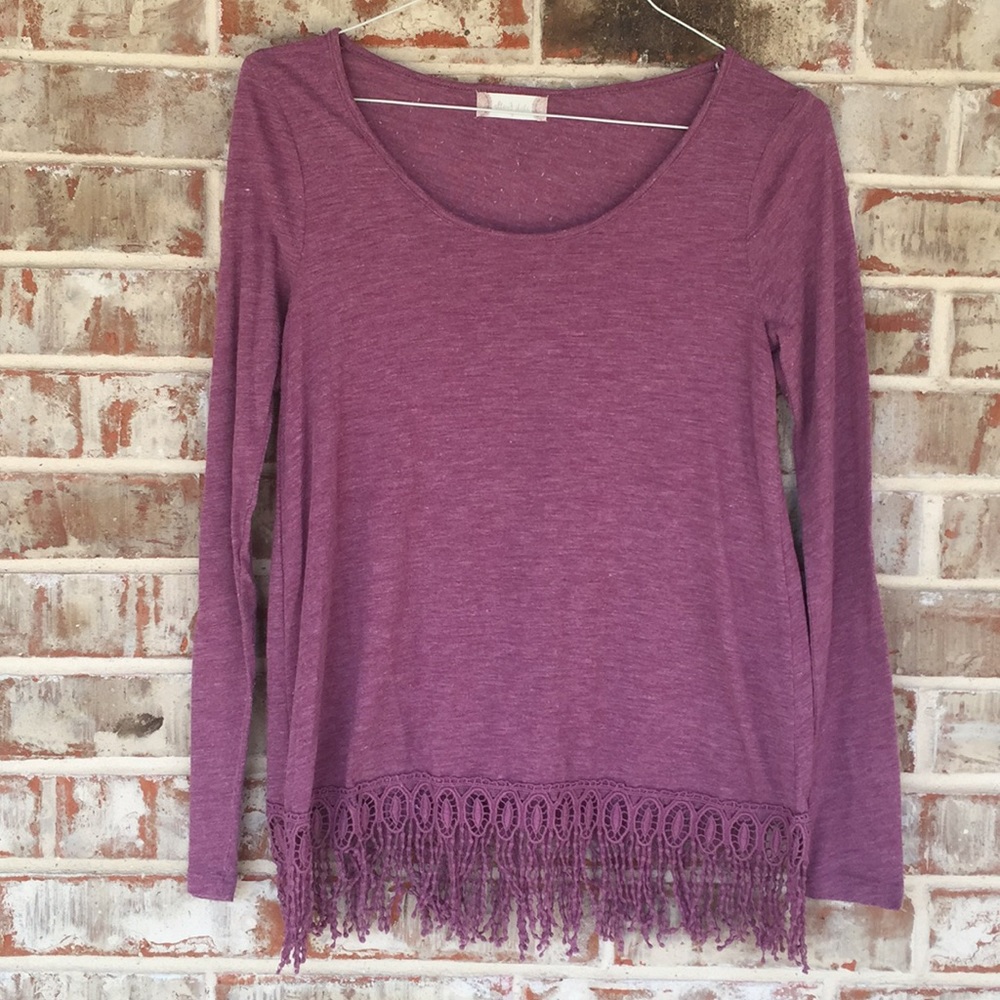 Altar’d State SOFT Mauve Boho Lace Tassel Tunic - Picture 1 of 8